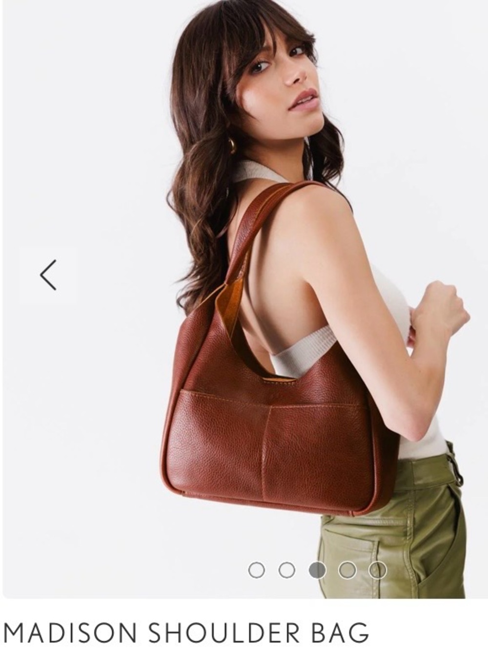 PORTLAND LEATHER COMPANY MEDIUM MADISON SHOULDER BAG IN NUTMEG - Picture 3 of 14